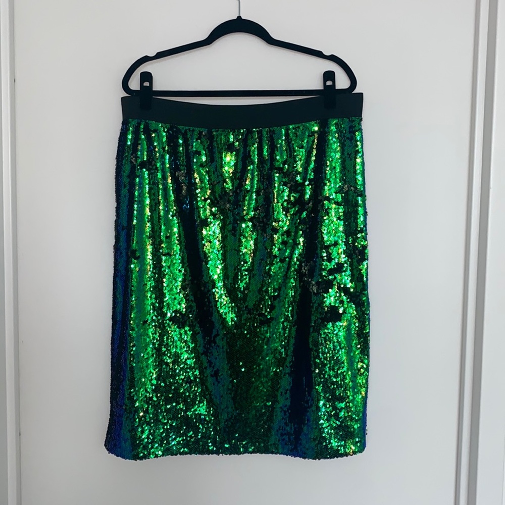 Vintage Simply Be Capsule UK Mermaid Green Sequin Skirt
